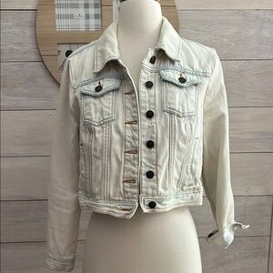 I LOVE H81 Bleached Jean Jacket Classic Cropped Design L Junior